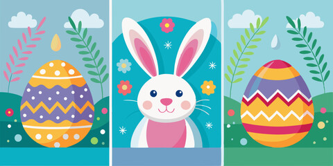 easter sunday, card with bunny, easter egg, easter sunday background