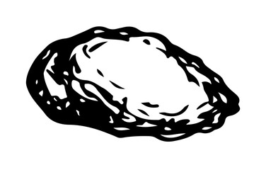 Vector drawing. Small Asteroid in the sky