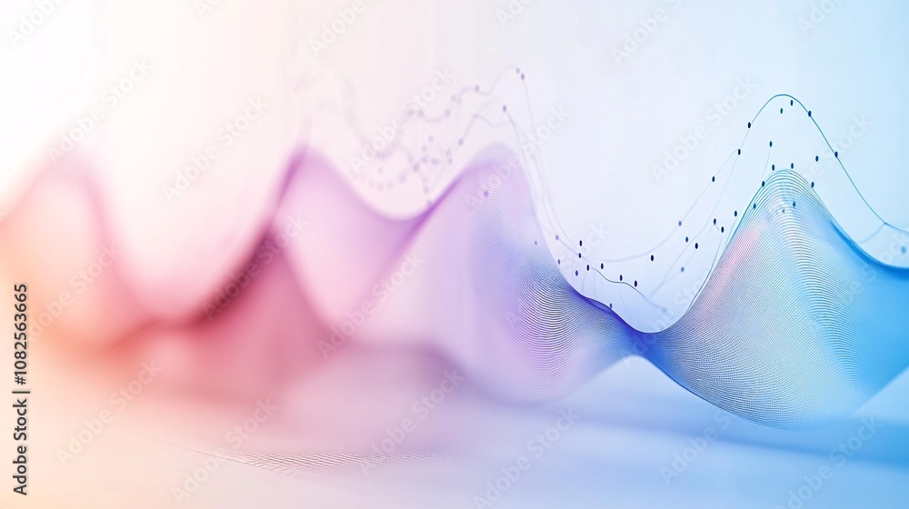 Poster Abstract colorful wave pattern representing data flowing