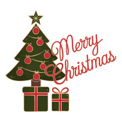 christmas tree with gift boxes