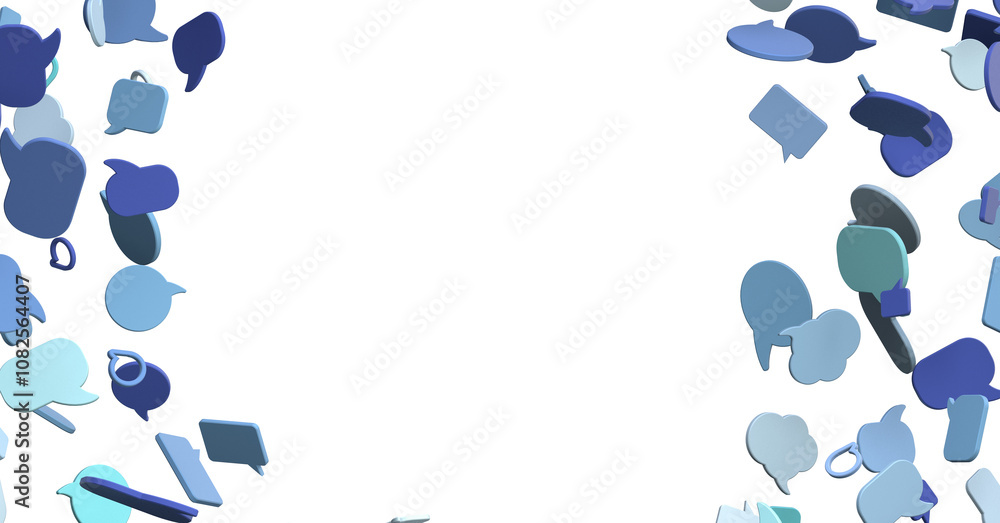Aufkleber 3D rendering flying email icon and web flying