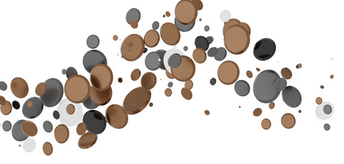 Multicolor confetti abstract background with a lot of falling pieces, isolated on a white background.