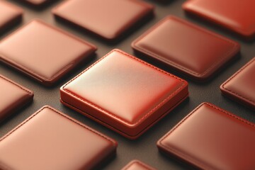 Red wallet leather, 3D illustration.