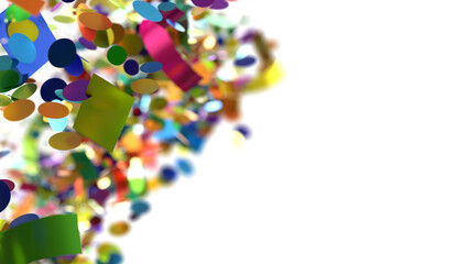 Colorful Confetti Falling on a Black Background