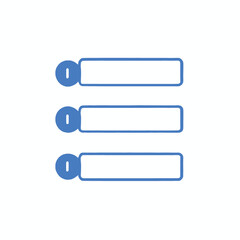 Obraz premium Three blue file folders or binders on a white background