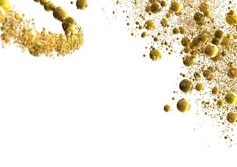 (Mehrere Werte)Radiant Revelry: Enthralling 3D Illustration of Shining gold Confetti