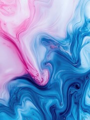 Blue and Pink Fluid Painting Close-Up