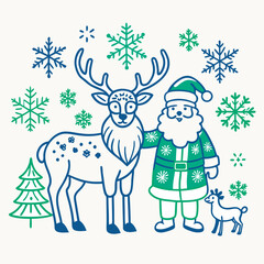 christmas card with reindeer