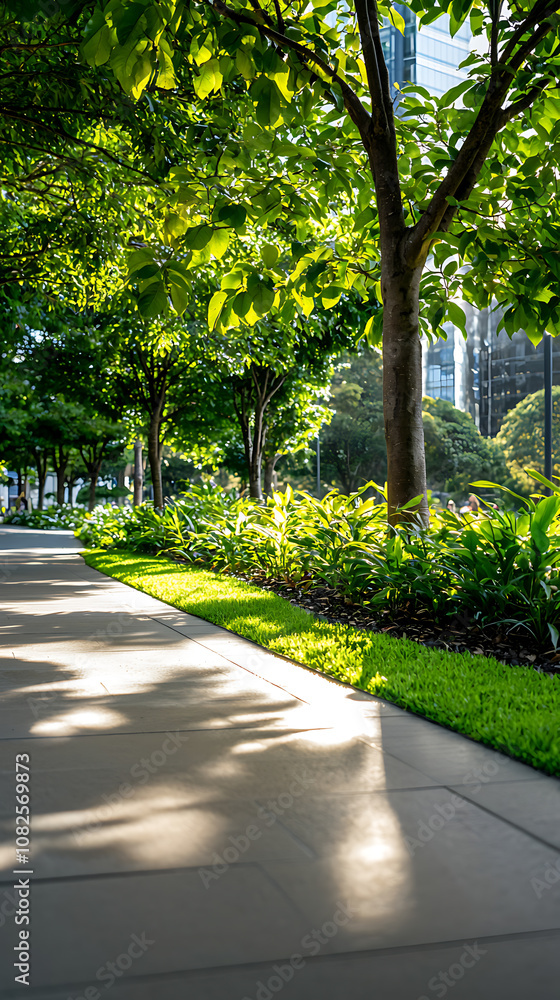 Poster enhancing urban environments through nature conservation and restored public green spaces