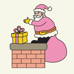 santa claus with gift box