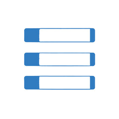 Obraz premium Three blue file folders or binders on a white background