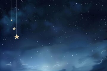 Naklejka premium Vast Dark Night Sky Glittering with Numerous Bright Stars