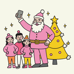 family with christmas gifts