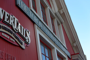 Naklejka premium exterior of BeaverTails Toronto Waterfront, a fast food restaurant, located at 145 Queens Quay W downtown