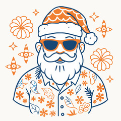 illustration of a santa claus in a cap