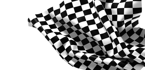 Fototapeta premium The checkered flag waves signaling the finish line