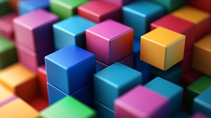 Obraz premium Colorful cubes creating an abstract and geometric pattern