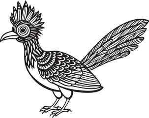 Obraz premium black roadrunner bird vector illustration printable