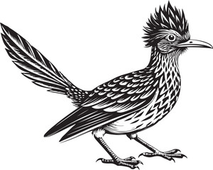 Obraz premium black roadrunner bird vector illustration printable