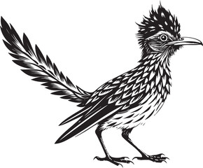 Obraz premium black roadrunner bird vector illustration printable
