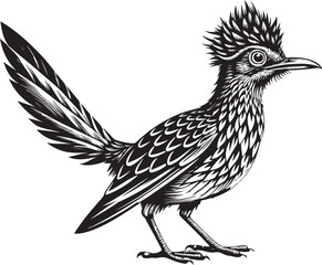 Obraz premium black roadrunner bird vector illustration printable