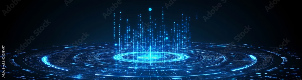 Aufkleber an abstract internet communication and technology design for a modern hitech digital technology conc