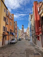 Obraz premium View along street in Chioggia, Italy