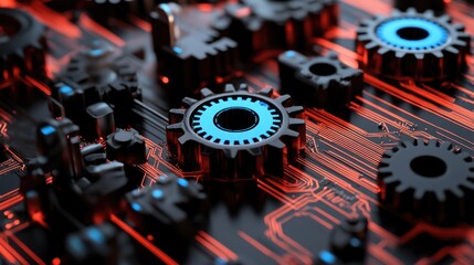 Computer motherboard with gears