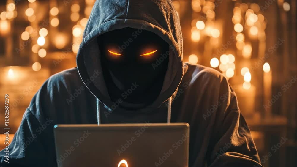 Aufkleber dangerous hacker involved in financial disaster, using alert platforms to commit fraud