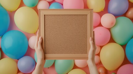 Hands holding a blank frame