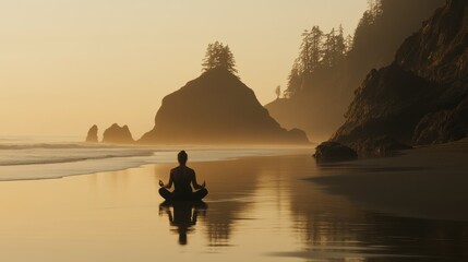 Serenity at Sunset on a Tranquil Beach