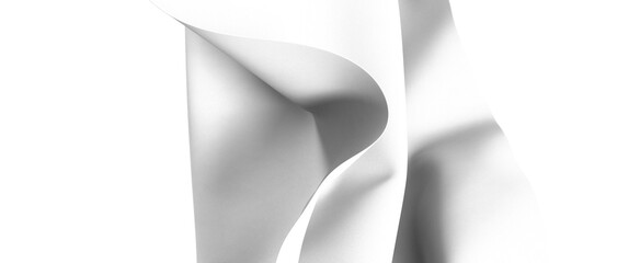 Close-up of a white fabric with a soft, draped texture. Ideal for backgrounds or design elements.