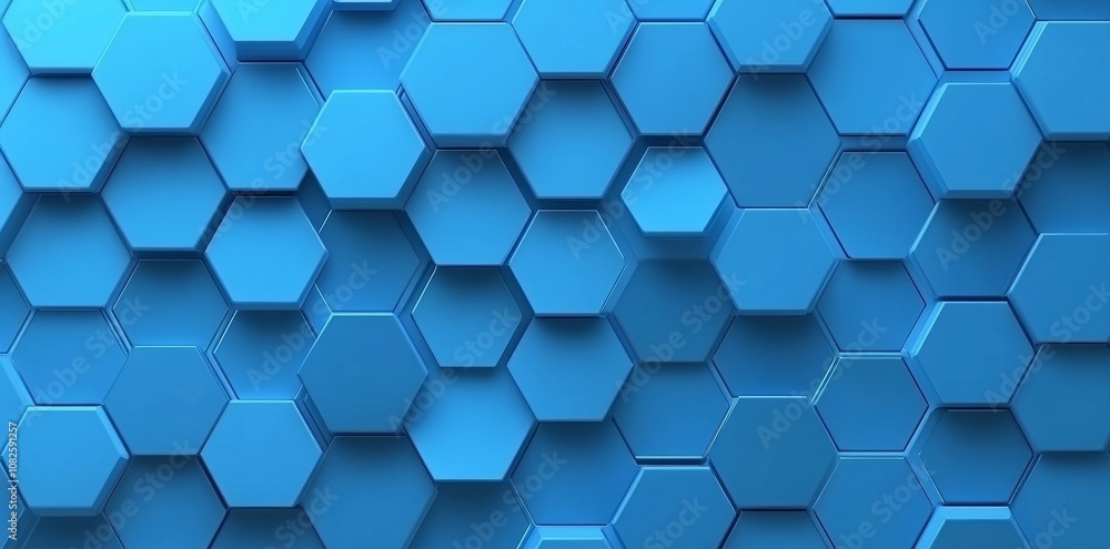 Poster a hexagonal geometric design with a hexagon pattern on a hi-tech digital background presents a conce