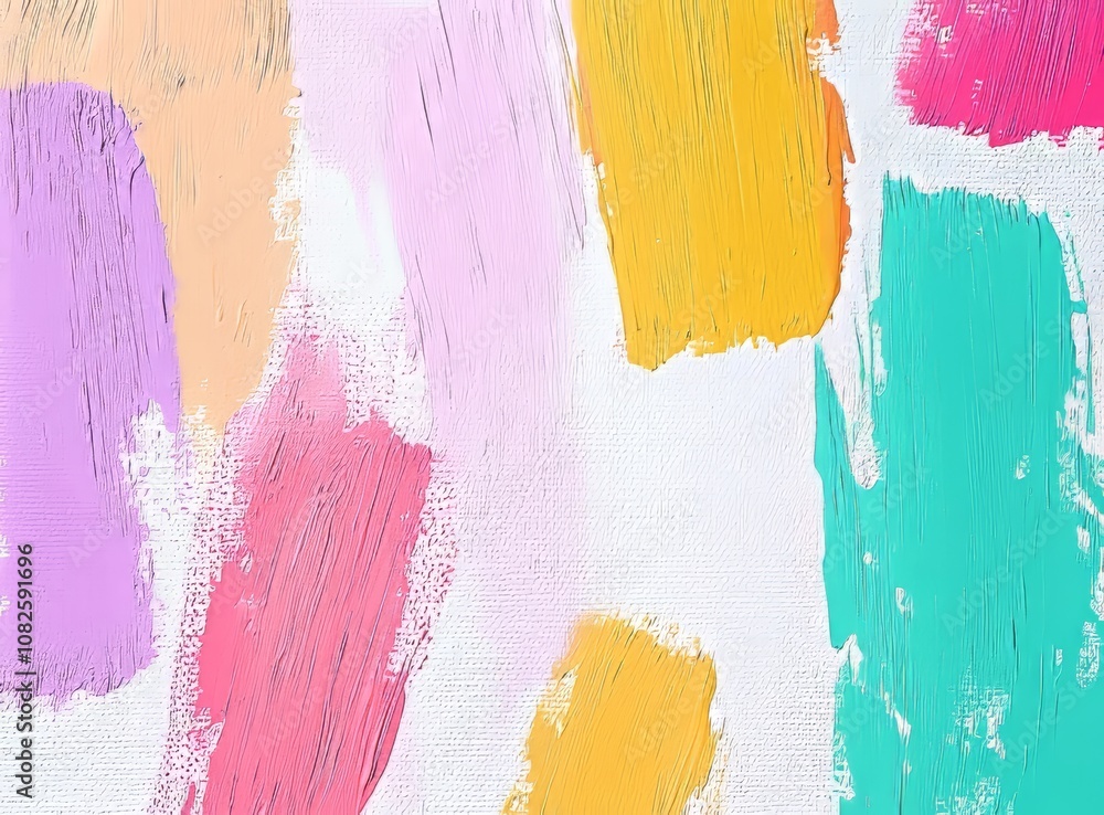 Poster embossed texture of oil paint with abstract bright background on canvas.