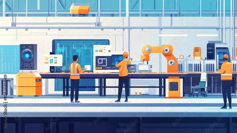 Poster workers using ar-assisted maintenance tools in a smart factory