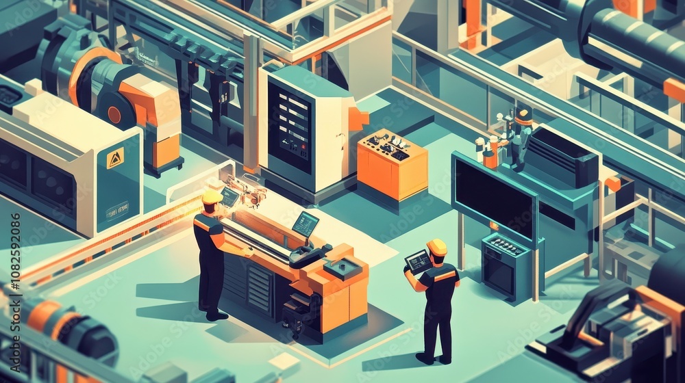 Poster workers using ar-assisted maintenance tools in a smart factory