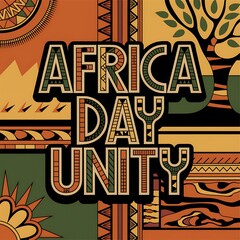 Africa Day Unity with Geometric African Patterns