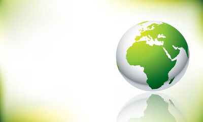 Eco-Friendly Green Globe with Reflection