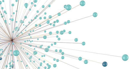 Futuristic geometric double data flow background with connecting dots and lines. Abstract digital