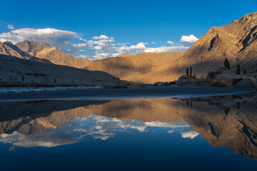 Mirror of the Himalayas - Dramatic Mountain Reflections at Sarfaranga Cold Desert, Bridge area, Shigar Valley, Skardu, Gilgit Baltistan, North Pakistan