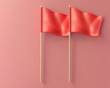 Suspicious banking activity, digital red flags over accounts, 3D illustration