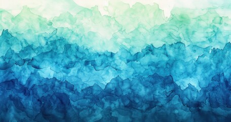 Fototapeta premium Abstract Watercolor Painting with Blue and Green Hues