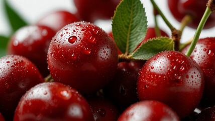 cherry on white background