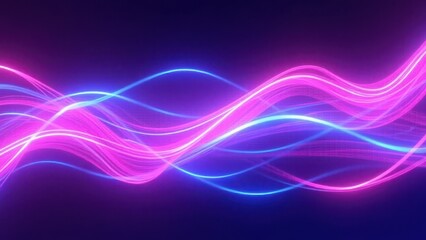 Abstract digital waves with shimmering particles, evoking a sense of energy and flow against a deep, dark blue background