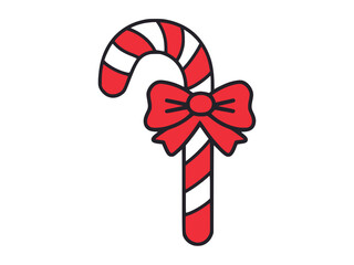 Candy cane with red bow