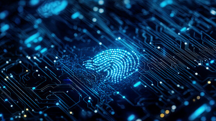 Glowing encryption firewalls securing advanced cloud infrastructure with intricate biometric systems