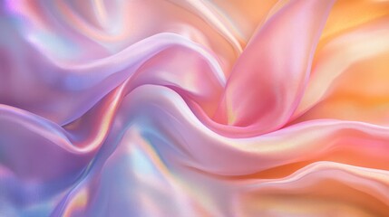 Fototapeta premium Pastel colored silk fabric flowing and forming curves