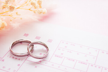 結婚指輪と日本の婚姻届　入籍　プロポーズ