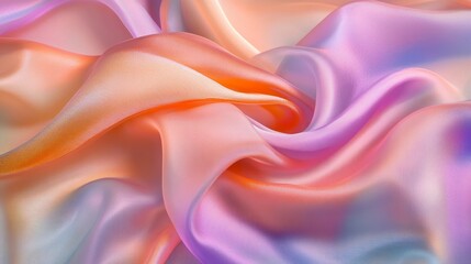 Obraz premium Pastel colored silk fabric forming soft folds and ripples