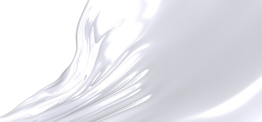 Close up of a white fabric drape with soft, smooth, wrinkled folds. Perfect for design backgrounds or textures.